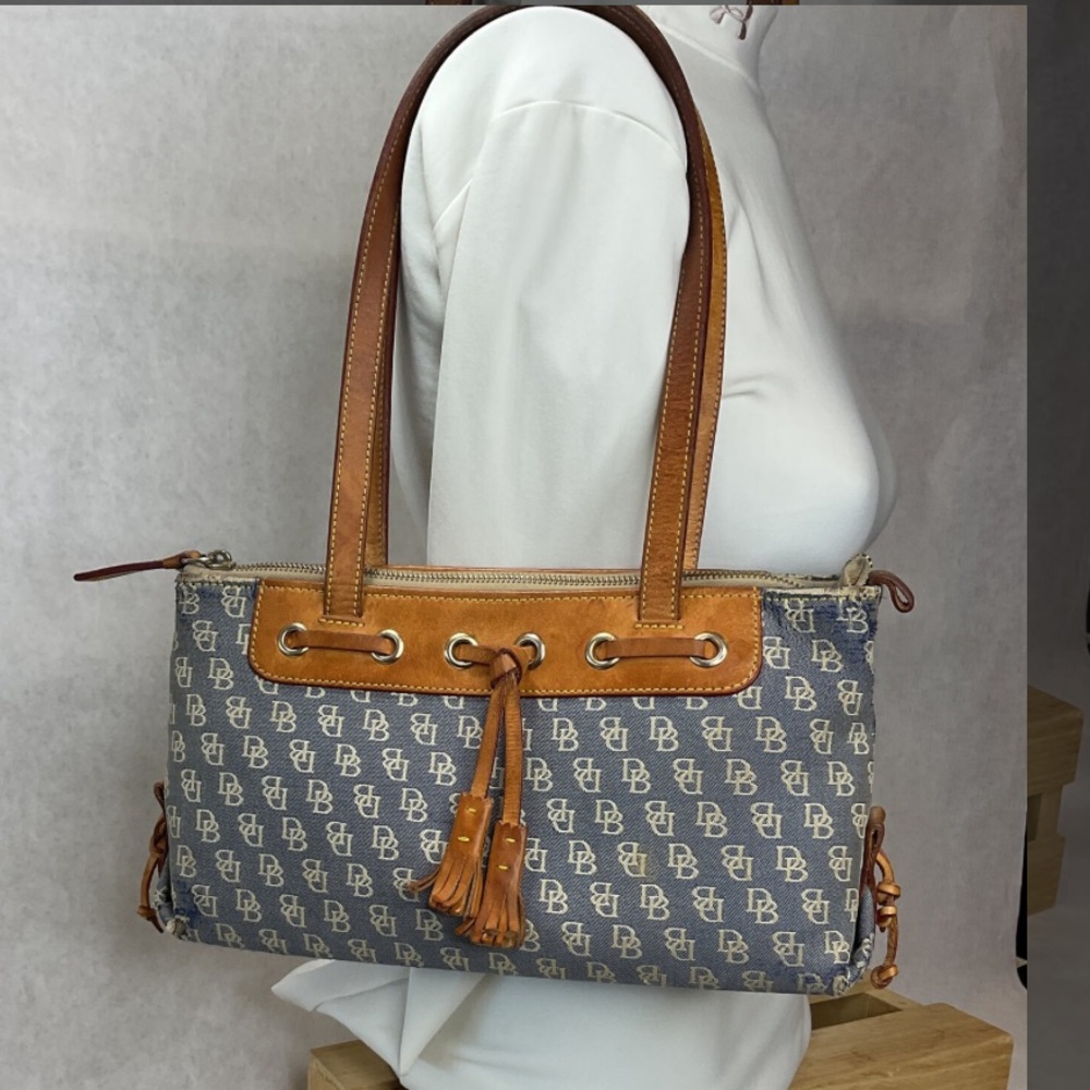 Dooney & Bourke Signature Canvas & Leather Tassel Tote Bag